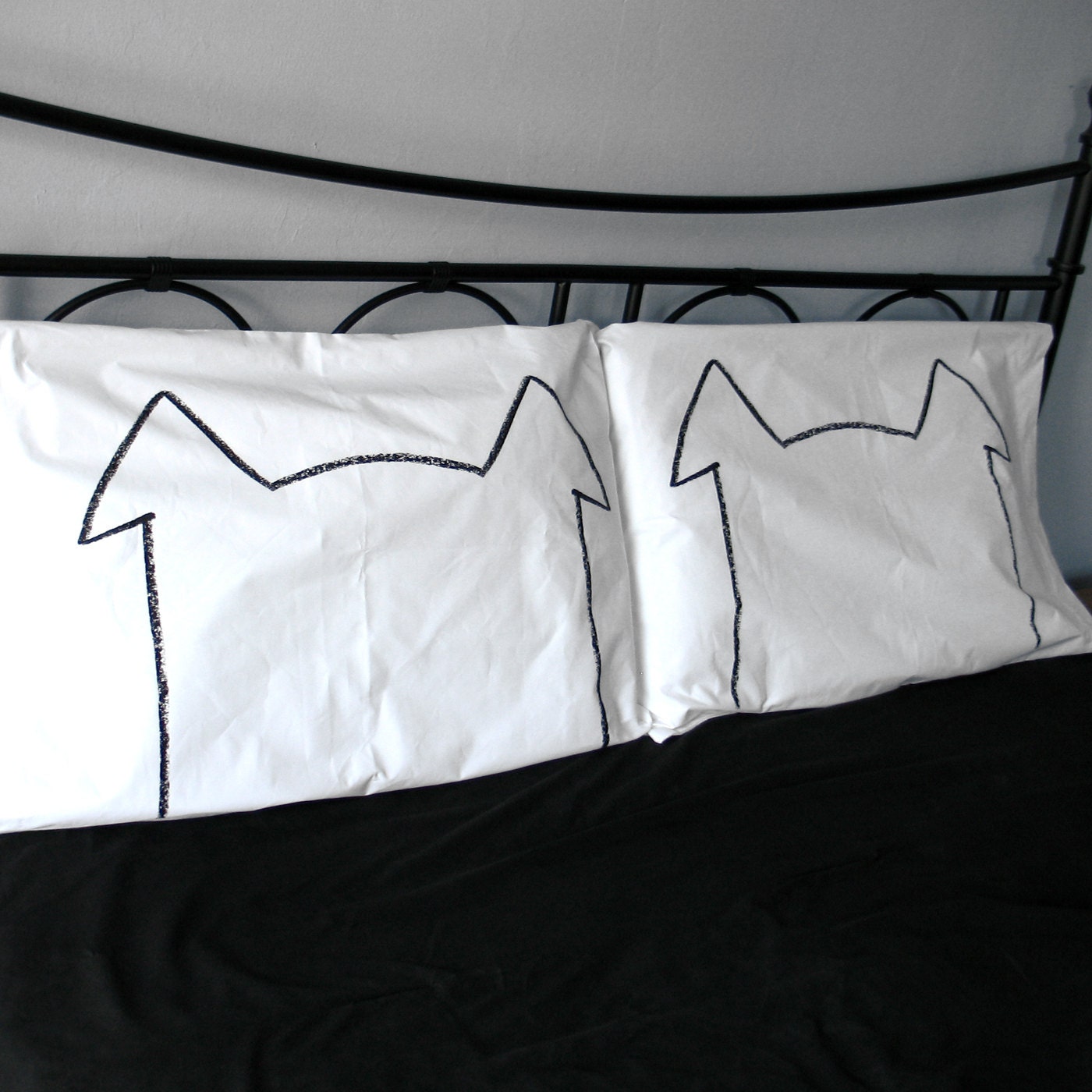 As seen in Modern  Dog  Magazine - His & Hers Dog Nap Pillow case Set : 300TC - home decor, bedding, hand-printed, made in usa, pet lover
