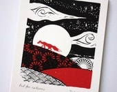 Little Red Fox. Original silkscreen print.