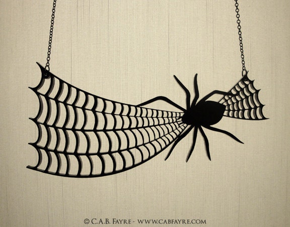 Will you walk into my parlor, said the Spider to the Fly Necklace - Laser Cut Acrylic (C.A.B. Fayre Original Design)