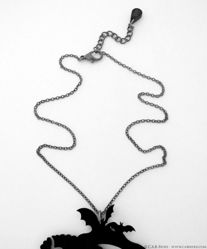 Bride of Frankenstein Silhouette Necklace - Laser Cut Acrylic (C.A.B. Fayre Original Design)