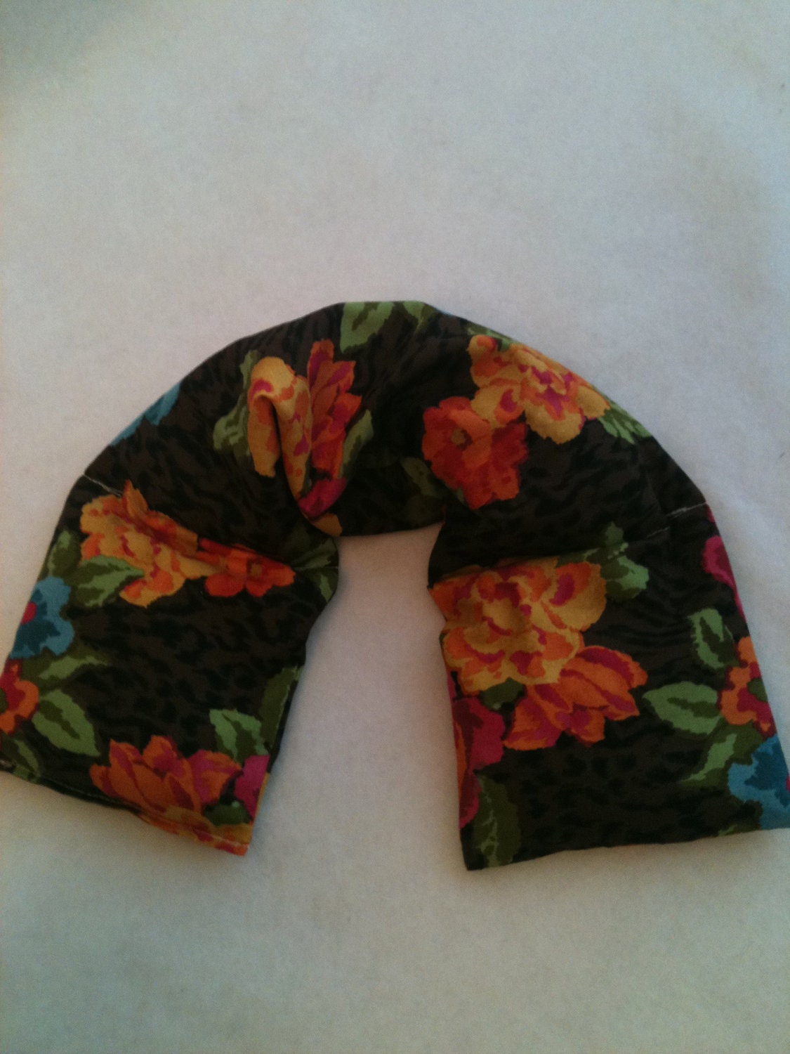 Heat Pack or Cold Therapy Wrap/ Neck Shoulder/ Flax Seed,Mint, Lavender - Ships The Next Day- Leopard Floral