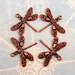 Small Dragonfly Charm Trinity Brass Antique Copper 4 Pc. AC119
