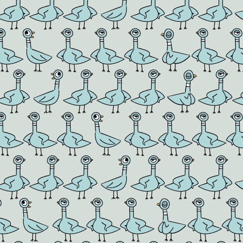 1/2 yard - Chorus Line, Don't Let the Pigeon Drive the Bus by Mo Willems, Organic Cotton, Cloud9 Fabrics