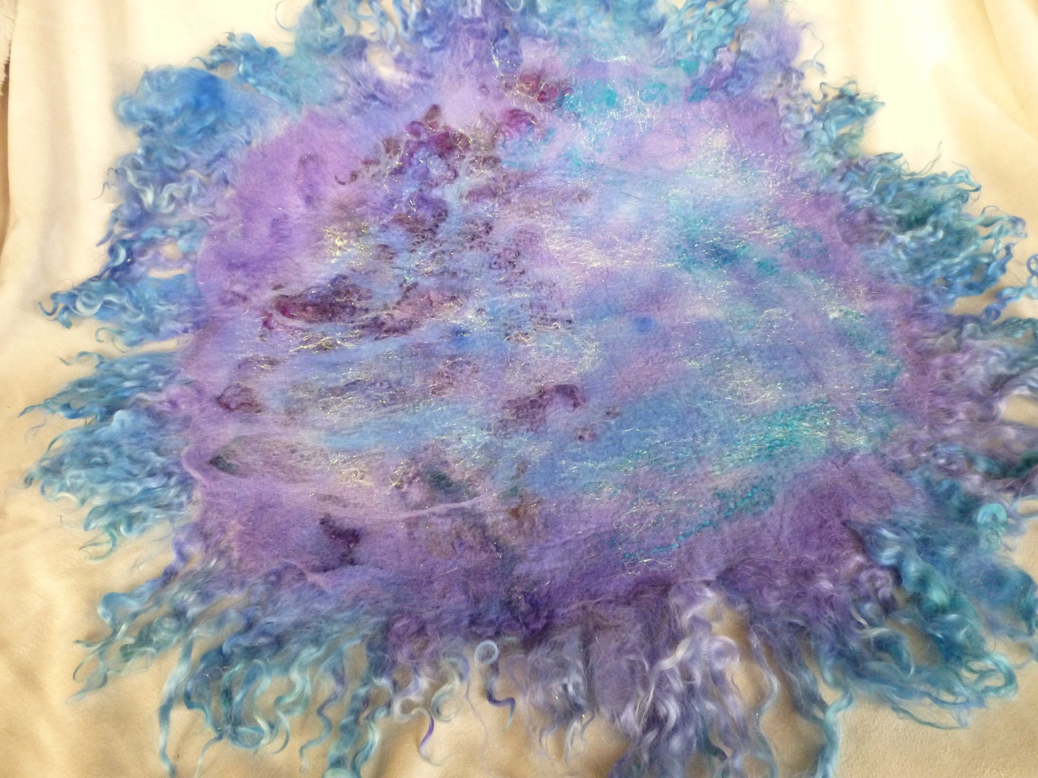 Felted Lock Fringed Altar Cloth Table Piece Custom Made to Order FREE SHIPPING