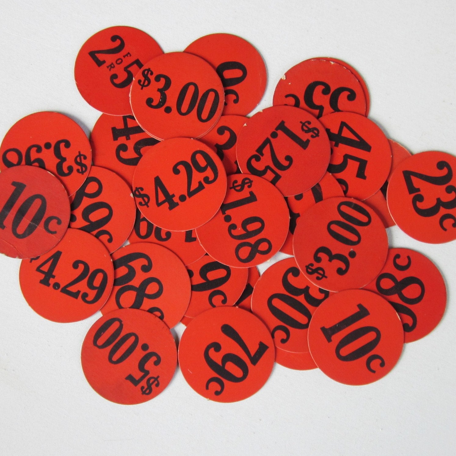 Vintage Price Cards Dime-store  Display Flashcard Ephemera Tags 1950 Set of 50