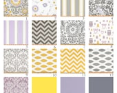 10% Off Sale-Custom Crib Bedding-3 piece-Lavender, Yellow and Grey