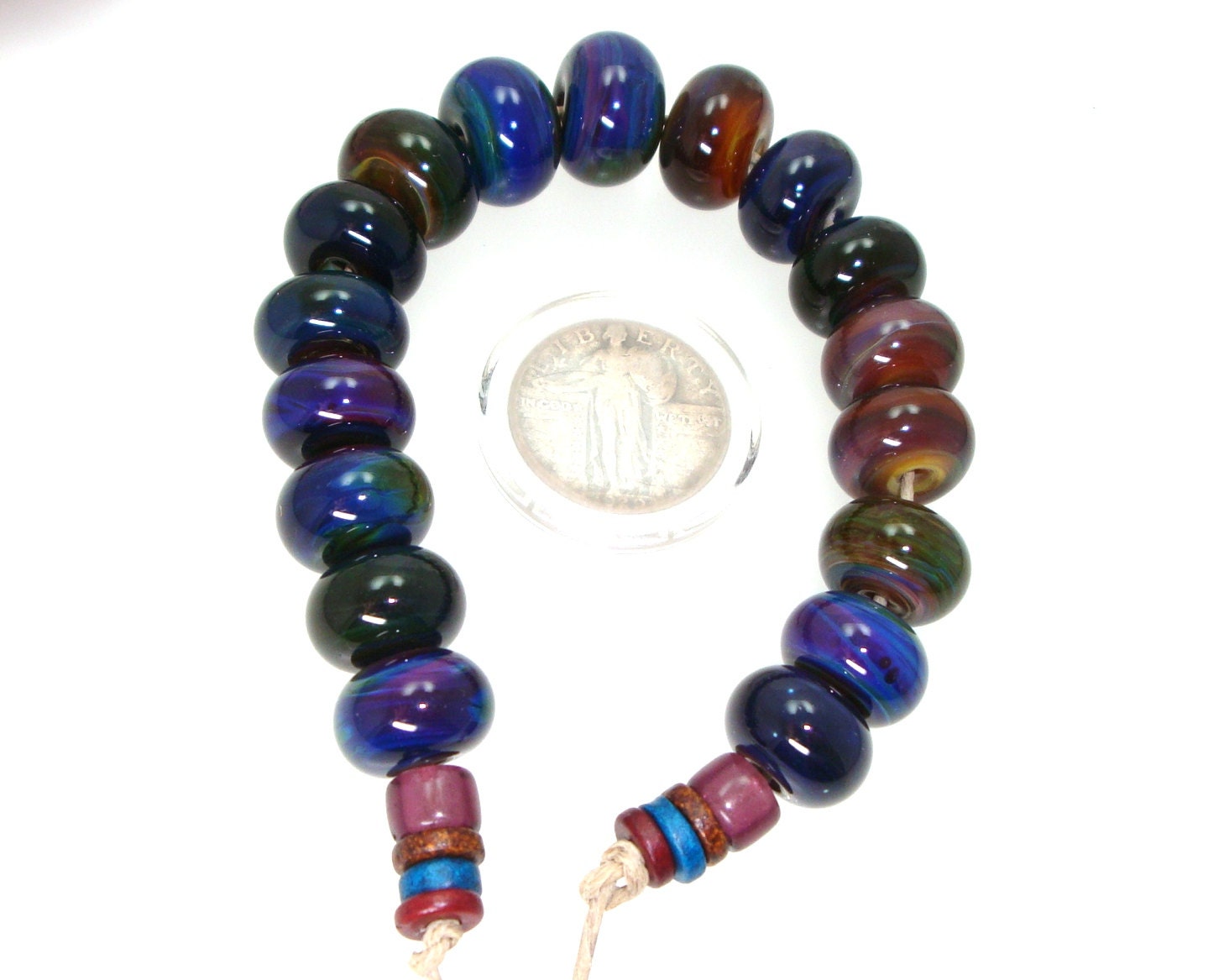 Reserved for Cheryl Bead Set as Described and Pictured with 15 Coordinating Disk Beads