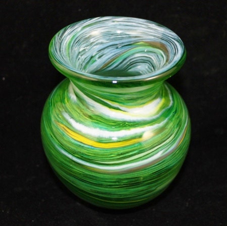 Jade Green  Hand Blown Glass Flower Vase Home Decoration