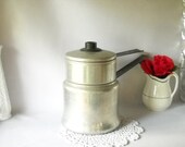 Vintage Aluminum Double Boiler Cooking Rustic Farmhouse Mid Century Cottage Chic Retro Kitchen
