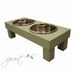Elevated Dog Bowl Feeder for Small Breeds, in Custom Paint, 100% Recycled Wood
