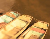 Boat photography Cambridge England punting river boat rowing sculling chocolate brown pale blue wooden boats - Time to Punt 8x10
