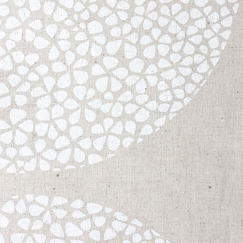 Perfect Circles in Lily White on Natural Organic Mid-weight Hemp/cotton