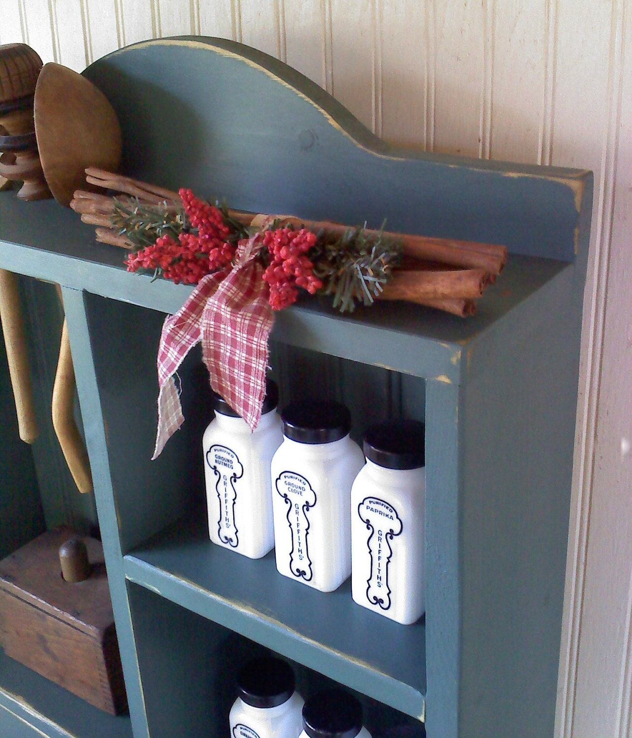 Spice Rack Spoon Rack Cubby Double