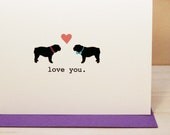 English Bulldog I love you or anniversary card