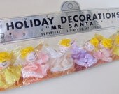 SALE Vintage Spun Cotton Angels Package of Six Chenille Package Decoration or Ornament