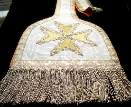 French Antique Priest's Stole Vintage Lame Gold Paris