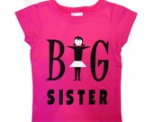 Big Sister fuchsia short sleeve tee