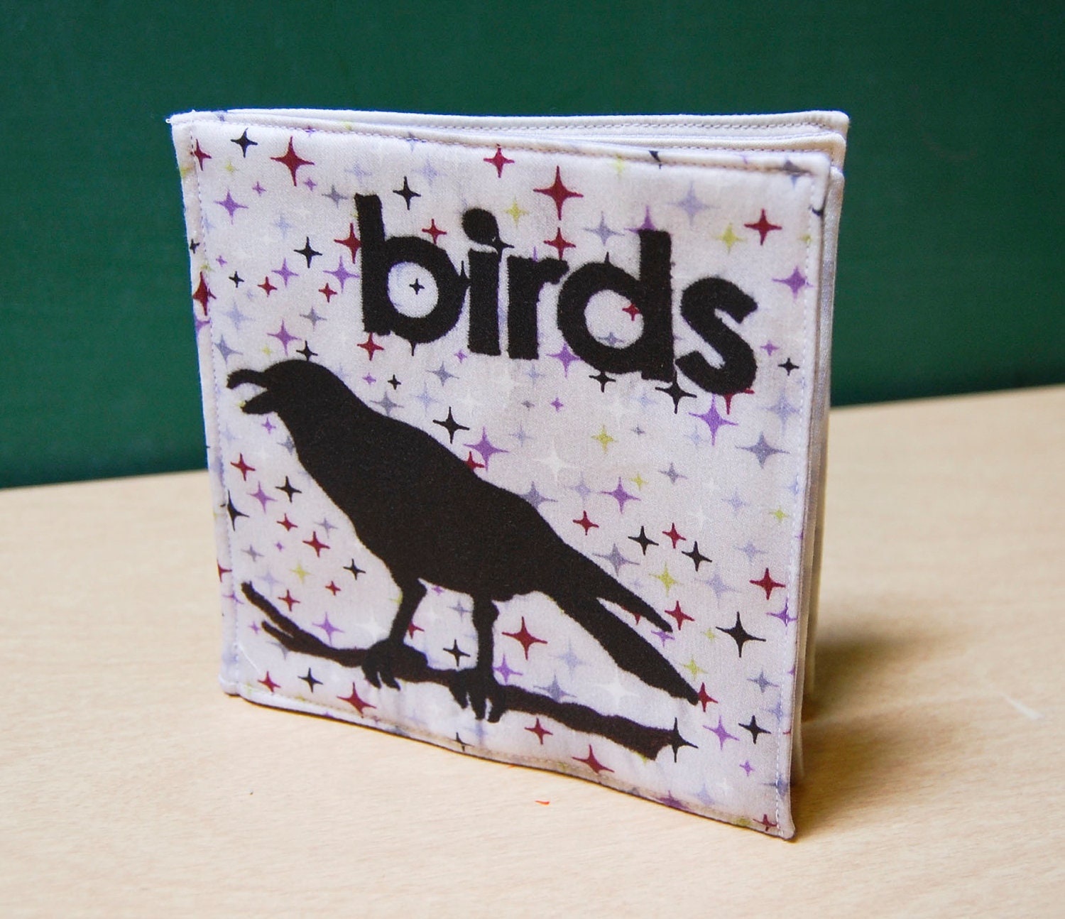 Birds Cloth Book, printed on organic cotton
