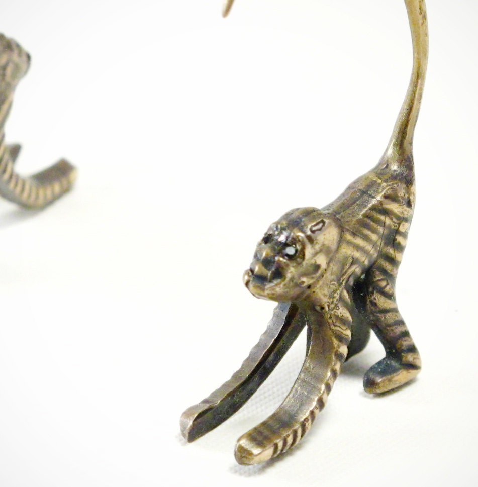 Cocktail Monkey 16g Earrings with Black Swarovski Crystals