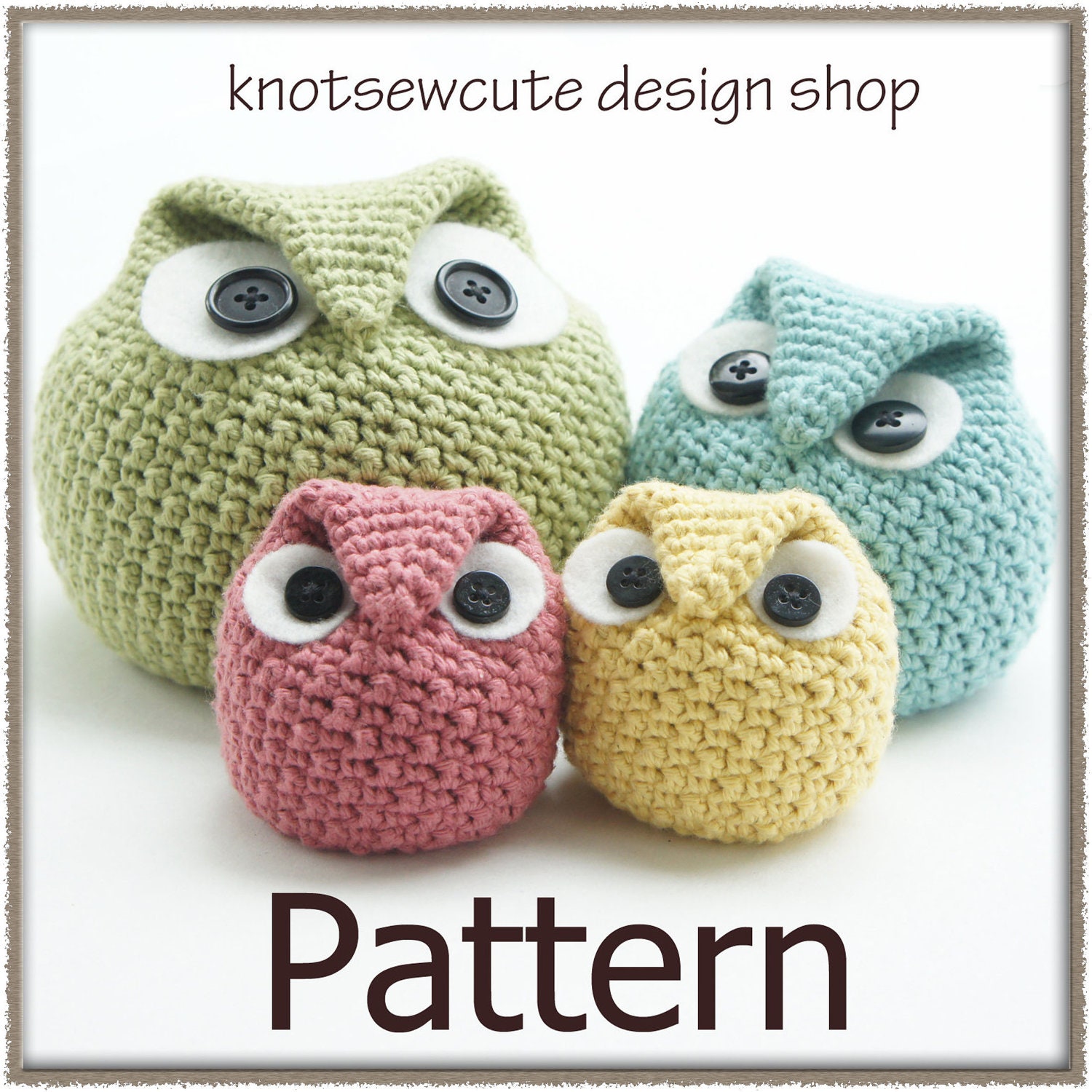 Chubby Owl Family - Crochet Pattern (PDF) - INSTANT DOWNLOAD