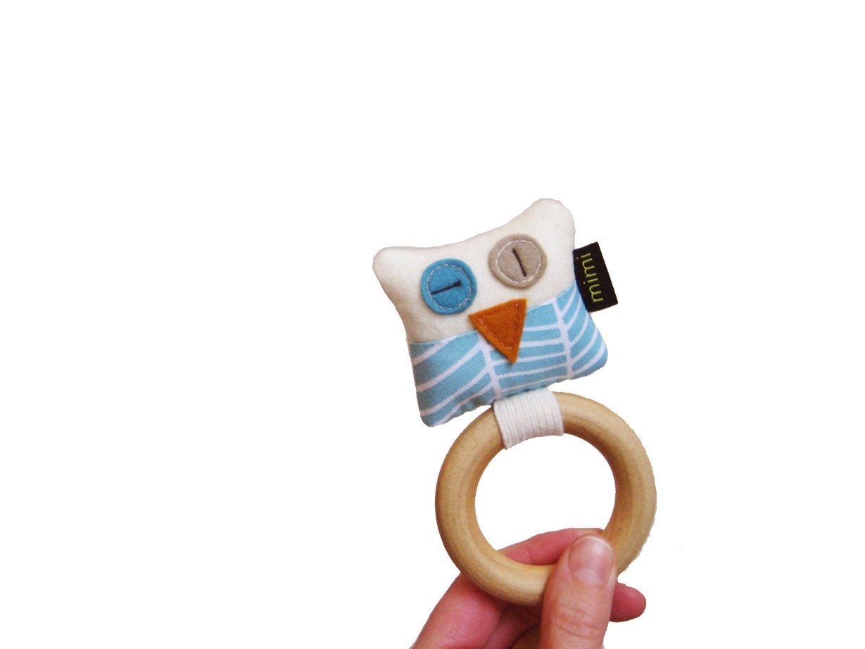 Owl baby- rattle/teething ring
