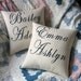 Edwardian Script Name pillow