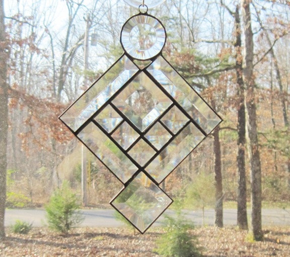 Stained Glass Suncatcher- All Clear Bevels, Southwest Prairie Design