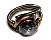 Steampunk Jewelry - RING - Black Diamond Swarovski Crystal