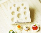 Miniature Clay Mold Push Mold for Dollhouse Miniature Cakes Pastries Cupcakes Desserts