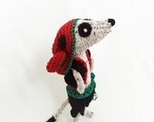 Meerkat Pirate, knitted pirate meerkat, ooak, prizewinning meerkat, one of a kind, meercat