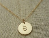 Gold Letter Necklace, lowercase typewriter 14K gold-filled charm letter necklace CHELSEA GOLD by E. Ria Designs