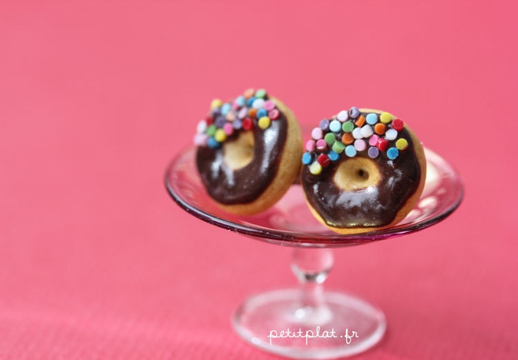 Chocolate Donut Earrings - Rainbow Confetti for a Birthday Party - Donut Collection