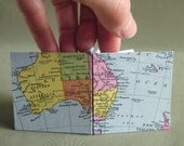 Australia Recycled Map Star Book Mini Book or Card by PrairiePeasant