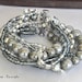 Handmade  Chunky Silver Glass  Pearl Bridal Bracelet