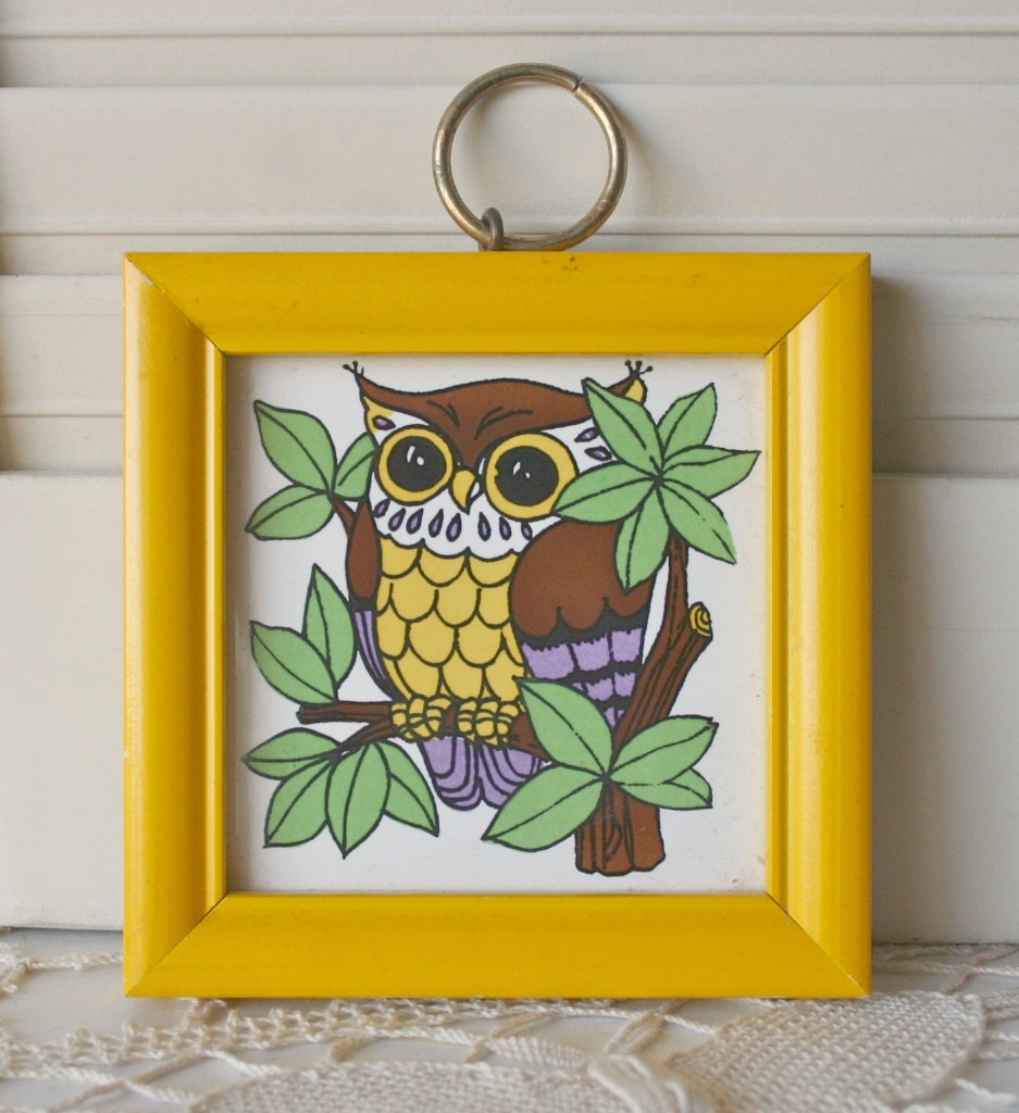 Vintage Owl Plaque - Free Domestic Shipping