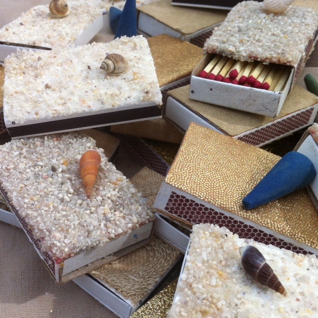 10 Beach Wedding Matchbox Favors - Party Favors