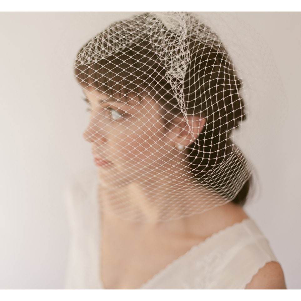 Bridal birdcage veil - Full Face French 819