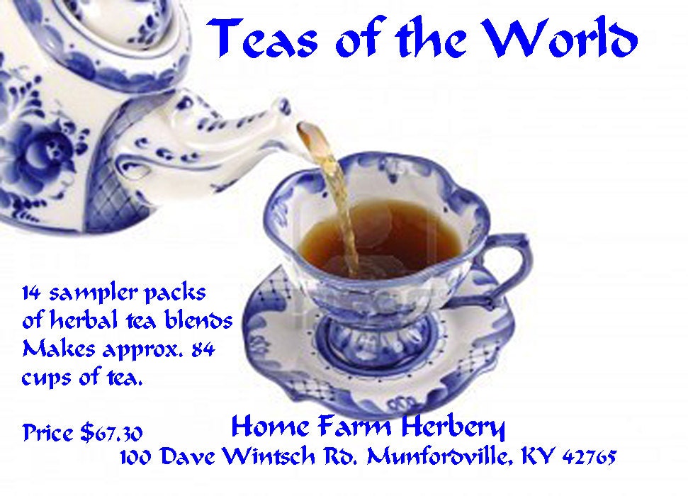 Teas of the World 14 Sampler packages shipped free within the US