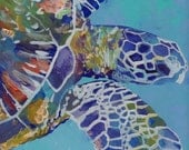 Honu Kauai Sea Turtle 12x12 print from Kauai Hawaii