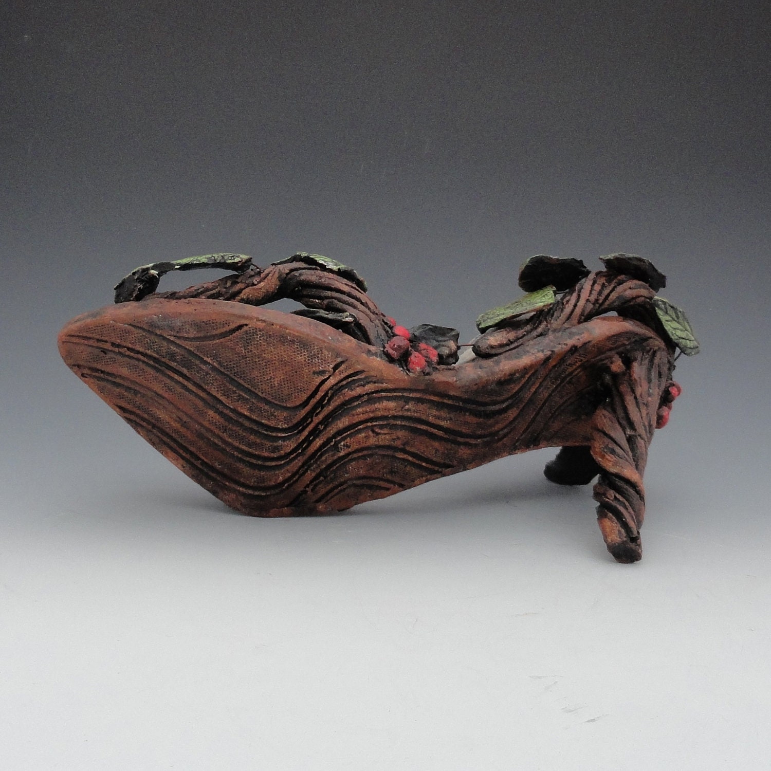 Ceramic Shoe Sculpture Birds Nest Shoe Sculpture (READY TO SHIP)