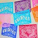 Custom Color, FIESTA FILETEADO garlands . (3 banners) Papel Picado bunting