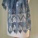 Lace crochet shawl steal blue  H777
