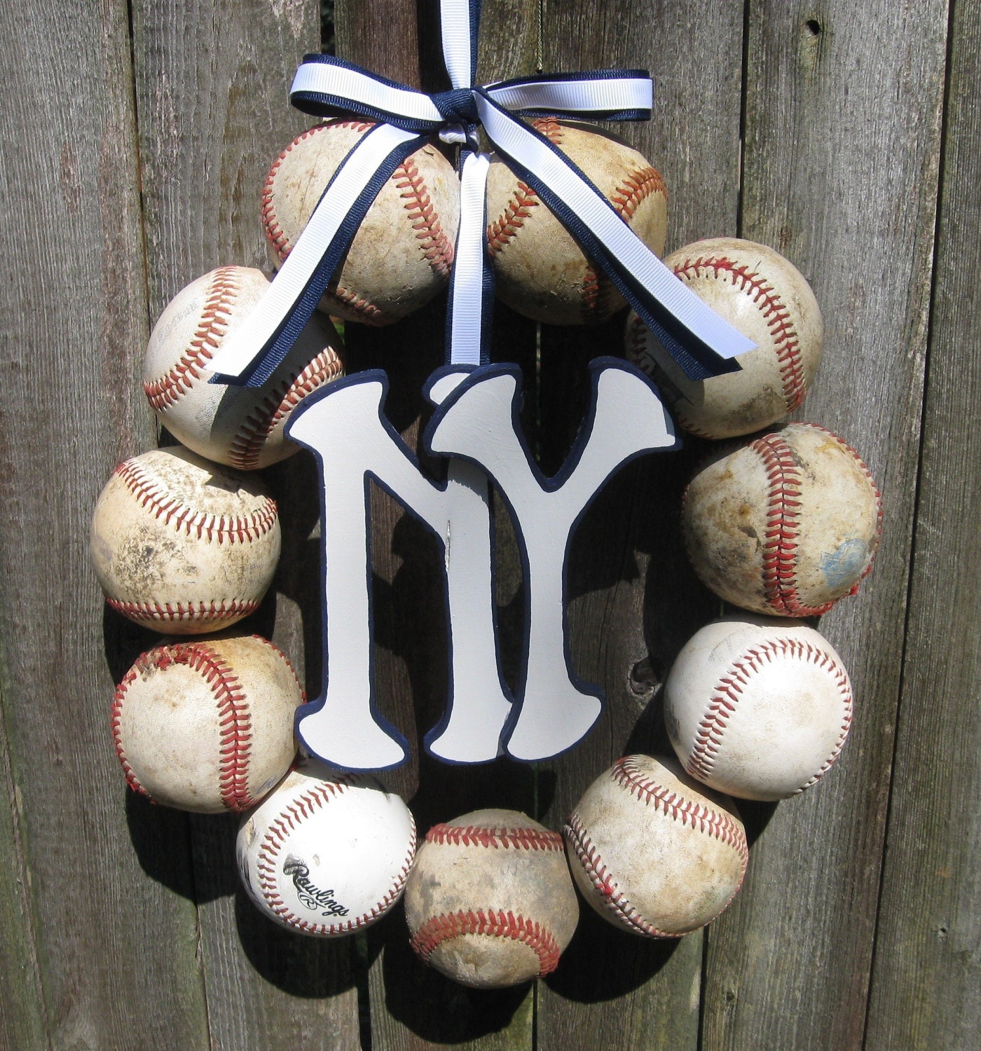 The Original New York Yankees Baseball Love Wreath - no hat or letter