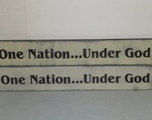 SHABBY CHIC SIGN One Nation Under God / Patriotic Religious sign/ Americana / Independence Day decor / 4th of July decor / handpainted sign