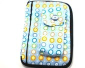 Zip Around Kindle Case Kindle Cover Ereader Cover Clutch with charger Pocket Blue Buttons