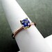 Custom 18K Rose 18K Green gold Solitaire Tulip Engagement ring Set with natural Ceylon Blue Sapphire .71 carats  1480