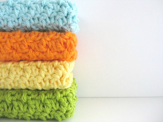 cotton crochet washcloth/bath scrubbies AND you can pick the colors