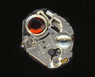 Steampunk Ring . Vintage Watch Movement . Industrial . Birthstone Ring . Rhinestone . Silver Plated base  -  Desire by enchantedbeas on Etsy