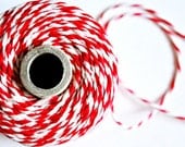 Super Chunky Red Stripe 100% Italian Cotton Twine (10.0ft or 3.0m)