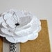 4 White Paper Flower Adornments Stitched Embossed